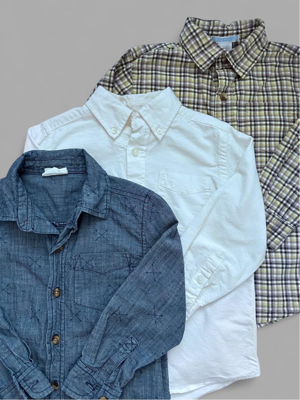 Boys 4T dress shirts button down bundle lot of 3. Janie and Jack